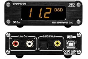 AOSHIDA Topping D10s USB DAC Audio 384kHz ES9038Q2M XMOS XU208 Mini décodeur HiFi Audio DAC de Bureau DAC Convertisseur Audio (Noir)