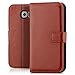 Produktbild Saxonia Tasche Samsung Galaxy S6 Hülle Flip Case Schutzhülle Handytasche mit Kartenfach Braun