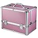 chinkyboo Professional Extra Large Space Aluminium Cosmetics & Make Up Case/Box Nail Art Case Hairdressing Case Beauty Case Toiletry Storage Nail Hairdressing Vanity Box Valentines Day Gift (vanity case, Pink)