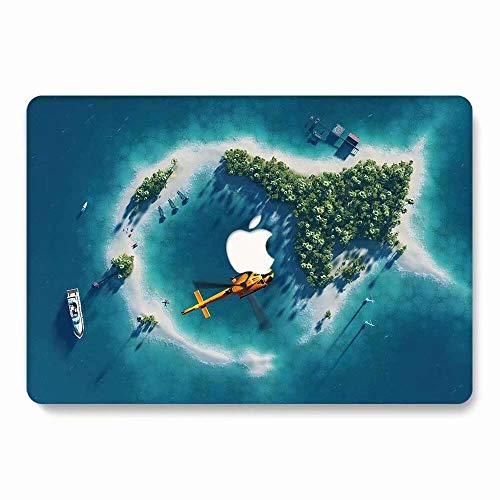 AQYLQ MacBook Pro 13 Hülle Case 2018/2017/2016 Landschaft Meer Muster Plastik Hartschale Schale Cover Schutzhülle für Apple MacBook Pro 13 Zoll mit/ohne Touch Bar Modell:A1989&A1706&A1708 - Insel