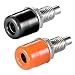 Produktbild erenLINE® 8 Stück Einbau - Bananenbuchse; Set mit 4X schwarz und 4X rot; Lange Ausführung passend für Labor-Stecker; mit Gewinde, 2X Muttern und Unterlegscheibe