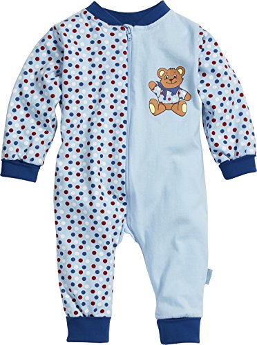 Playshoes Unisex Baby Overall Jersey Bear Sleepsuit, Blue (Original), 9-12 Months (Manufacturer Size:80)