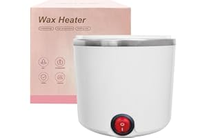 Lazy Lady Mini scaldacera professionale, scalda cera per ceretta brasiliana,con pentola in silicone, per tutti i tipi di ceretta su gambe, braccia, viso e bikini (rotondo, bianco)