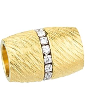 Ernstes Design Verschluss/Wechselhülse mit weißen Zirkonia Edelstahl vergoldet AN440.WH