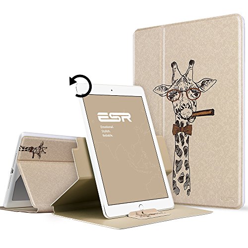 iPad Air 2 Hülle, 360 Grad Rotierend Stehen Schutzhülle, ESR® Auto Aufwachen/Schlaf Funktion PU Ledertasche für iPad Air 2 / iPad 6 (Giraffe) - 8