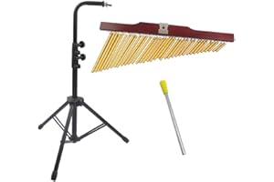 JEFFERGARDEN 36 Bar Wind Chime with Adjustable Tripod Stand, Detachable Aluminum Percussion Instrument for Musical Performances