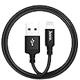 Hoco X14 - Times Speed Charging Cable (2A - 1M), USB-A To Lightning Plug, Compatible With Apple iPhone iPad Airpods - Black