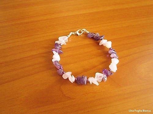 Rose quartz amethyst bracelet chakra yoga reiki bracelet handmade