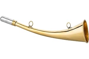 K&S WILDKAMERAS Signalhorn Jagdhorn Rufhorn Nebelhorn 12cm 16cm 22cm 25cm 31cm Jagd Boot aus Messing, poliert, Golden (25 cm)