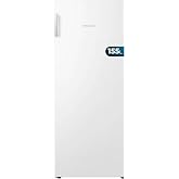 Cecotec Congelador Vertical de 155 Litros Bolero CoolMarket UF 155 White E. Bajo Consumo, Total No frost, Puerta Reversible y