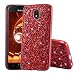 Produktbild Homikon Silikon Hülle für Samsung Galaxy A9 2018 Überzug TPU Bling Glitzer Strass Ultra Dünn Schutzhülle Soft Flex Handyhülle Kratzfeste Anti Rutsch Stoßfest Tasche Schale Bumper Case - Rot