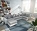 Produktbild DELIFE Couch Panama Hellgrau Weiss Ottomane rechts Longchair Links Wohnlandschaft
