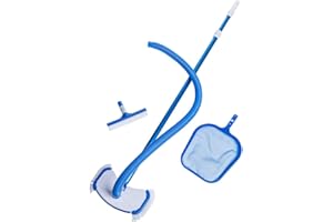 PARADIES POOL GMBH Reinigungs - Grundausstattungsset I, Bodensaugerbürste, Laubkescher, Teleskopstange, Beckenbürste, 7,5m Schlauch, Schwimmbecken, Pool, Reinigung