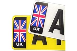 Sticar-It Ltd Par Union Jack GB Pines para Coche o Furgoneta para Tamaño Std Matrícula Pegatina Vinilo Legal para Carretera