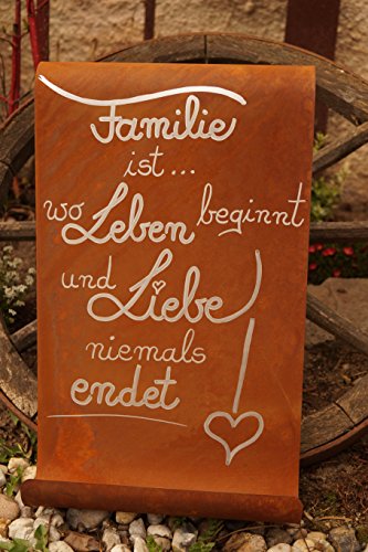 Edelrost Tafel Familie ist.. Garten Schild Spruch Geschenk Text Deko Wandschmuck - 3