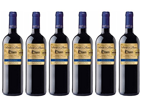 Señorío de los llanos Tempranillo D.O Valdepeñas. Vino Tinto - 6 Botellas x 750 ml - Total: 4500 ml