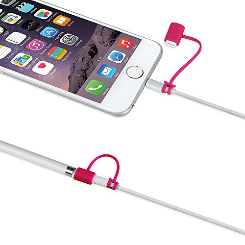 [3-Pack] Fintie Apple Pencil Stift Kappehalter/ Schreibfeder-Abdeckung/ Halterung für Lightning Kabel Adapter für den iPad Pro Pencil (Apple Pencil, Ladekabel und Adapter sind nicht im Lieferumfang enthalten), Lila - 5