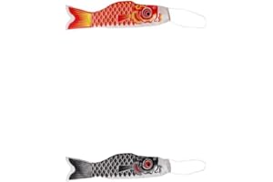 misppro Lot de 2 manches à air en satin pour carpe japonaise - Motif drapeau - Nobori Koinobori - 100 cm