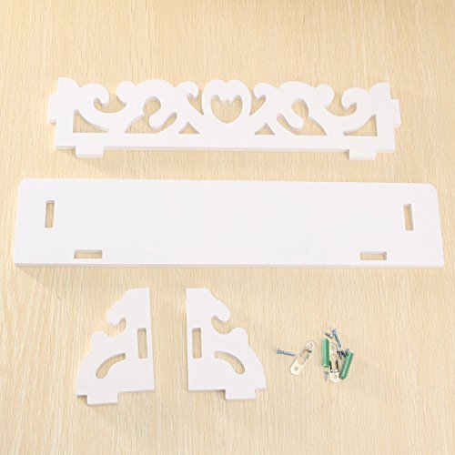 Yosoo Estanter  as de madera blanca elegante lamentable de filigrana del estilo El dise  o cortado estante de la pared  Pastoral tallado hueco de la pared decorativos Montada de unidades flotantes de estantes de la pared de visualizaci  n  S M 