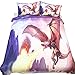 Produktbild 3 Bettbezug, bedruckt Sets Dragon Bettwäsche Sets Firedragon Bettwaren Cartoon Bettbezug und Kissenbezug, Polyester, Red& Black, King-220*240cm for 1.8M Bed