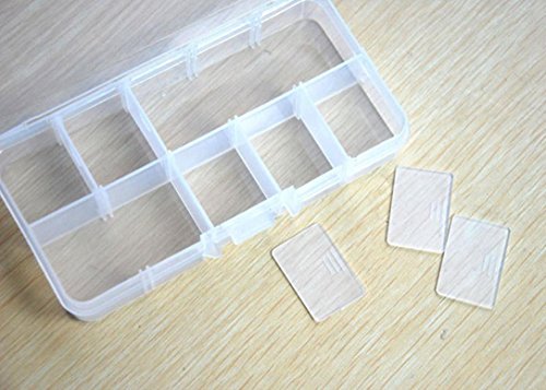 Preisvergleich Produktbild TPulling Perlen Pillen 10 Grids Verstellbare Schmuck Nail Art Aufbewahrungsbox Case (D)