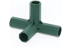 ONECEN 15 Pieces Greenhouse Frame Connectors Plastic PVC Fitting Support Gardening Frame Building Supports Fruit Cages Netting Frames Fencing Cane Rods Stakes Connectors (Green 4 Way Corner Connector 11MM)