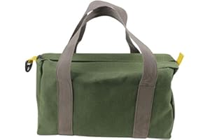 SANSEENIA 14 Zoll Wide Mouth Werkzeugtasche, Canvas Werkzeugaufbewahrung Tasche, Werkzeug-Tasche für Elektriker, Organizer-Tasche für Elektrowerkzeuge, Werkzeugtaschen für Männer (14 Inch)