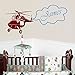 Produktbild Vinyl Wandtattoo Fliegen Helikopter Flugzeug Hubschrauber Namen Mädchen Junge Kinder Brauch Personifiziert Monogramm Wandaufkleber Wandsticker Wanddekoration Kinderzimmer Babyzimmer Spielzimmer A415