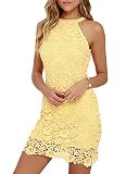 MISSMAO Mujeres Vestido Encaje Bodycon Corto sin Mangas Casual Slim Falda...