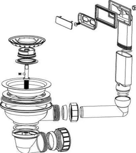 Luxus Edelstahlspüle, Edelstahlbecken, Spüle, Küchenspüle mit Hygieneradius, 500x400x185mm - 8