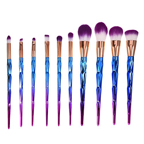 Oshide Makeup Pinsel Set 10-teiliges Weiches Pinselset Puder Foundation Lippen-Bürste Kosmetik Werkzeug