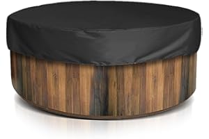 PSSOPP Cubierta para Bañera de Hidromasaje, Impermeable, para Exteriores, Portátil, para Patio, Redonda, Inflable, para Bañera de Hidromasaje, Cubierta Protectora para SPA, para Bañera, (Negro)