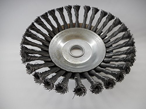 Profi Unkrautbürste, Fugenbürste für Motorsense gezopft (hart) Bohrung 25,4mm, Durchmesser 200mm. Borsten aus HSS-Stahl dadurch hohe Standzeit ! Bürsten passen für 99% aller Motorsensen auf dem Markt ! (gezopft) - 3