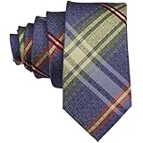 Pantonight Men's Silk Tie Formal Floral Necktie Men's Woven Ties (Purple plaid necktie)