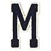Price comparison product image Alphabet varsity college style Letters iron on motif Blue Letter M, size: H 6cm