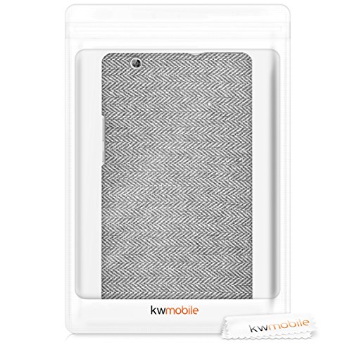 kwmobile Hardcase Stoff Hülle für Huawei MediaPad M3 8.4 – Cover Case in Canvas Design Hellgrau - 7