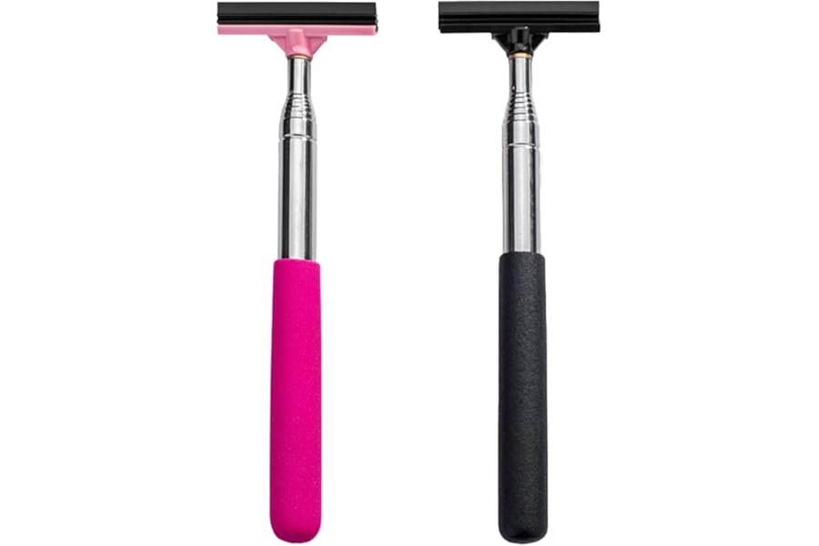 Tharvolex 2 PCS Retractable Auto Rearview Mirror Wiper, Mini Squeegee for Cars, Windshields & Bathroom Mirrors