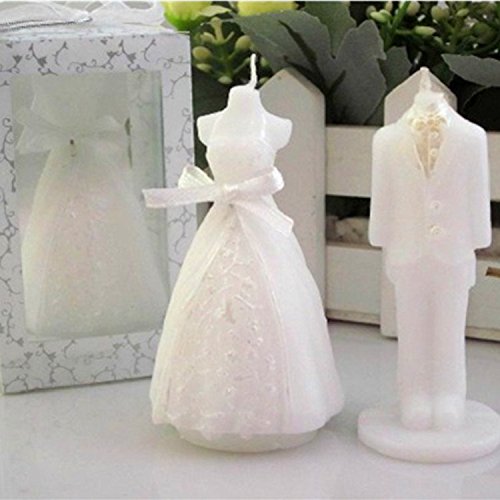 OFT 1paar Braut mit Bräutigam Hochzeitskerze Hochzeit Hochzeitskerzen für Wedding (weiss)