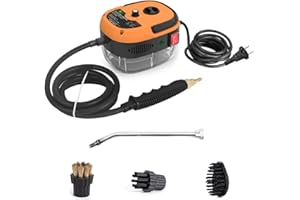 Irishom 2500W Portable Nettoyeur Vapeur Haute Température Pressurisé Vapeur Machine De Nettoyage avec Têtes De Brosse pour Cuisine Meubles Salle De Bains Voiture