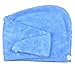 Sinland Microfiber Ultra Absorbent Twist Hair Turban Drying Cap Hair Wrap Cap 24cmx62cm Blue