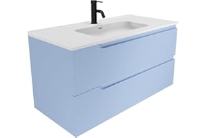 PARAMA Mobile Bagno Sospeso 60 cm 2 Cassetti Carta da Zucchero Con Lavabo Mod. Ardenne