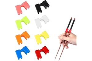 UENXRXE 8 Pezzi Bacchette Cinesi Helpers, Riutilizzabili Chopsticks Helpers, Formazione Sushi Chopstick Hinges Connettore Facile Chopstick Trainers Per Bambini, Adulti, Principianti (8Colores)
