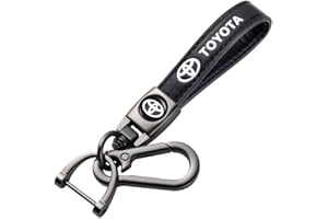 ILOME Leather Car Keychain, Metal Car Key Ring Key Chain for Car Key Fob Accessories, Car Key Fob Keyring Replacement