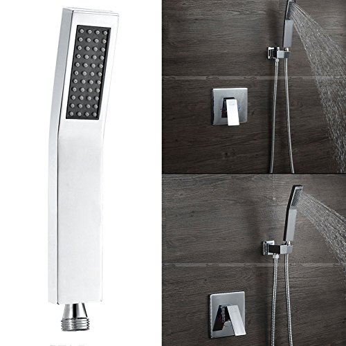 DSIKER Wellness Hoher Druck Duschkopf,1 Jet Brausekopf,massiv Messing verchromt,Wellnessbrause, Brausekopf,moderne Handbrause wasserfall Badezimmer anti-kalk-Düsen Duschkopf (silber) - 5