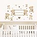 Price comparison product image Personalised Teddy Bears & Hearts - Brown - Childrens Name Nursery Printed Wall Art Vinyl Stickers - Please Message us with your Required Name - Designed by Rubybloom Designs