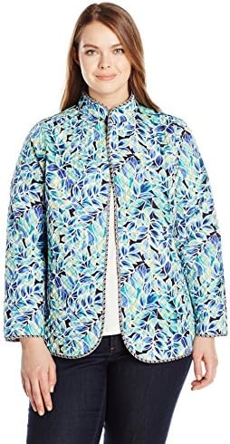 Napa Valley womens  Plus Size Printed Long Sleeve Reversible Quilted Jacket Jacket
 -  Multi - 