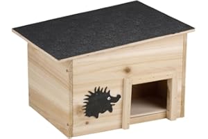 URBNLIVING - Abri en bois pour hérissons de jardin - Refuge nature avec toit - Abri naturel - Anti-prédateurs - Intérieur et extérieur - Habitat faunique toutes saisons