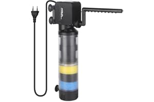 ITIY Filtro Interno per Acquario, 20 W, 1200 l/h, Filtro per Acquario Regolabile con filtrazione a 6 Livelli e 4 modalità di Ventilazione e 5 Ventose per acquari da 300 a 1000 l