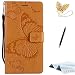 Produktbild TOUCASA Galaxy J7 2016 Handyhülle,Galaxy J7 2016 Hülle, Brieftasche Flip PU Leder ledercase Magnet Leder Hülle 3D Schmetterling für Samsung J7 2016-(Braun)