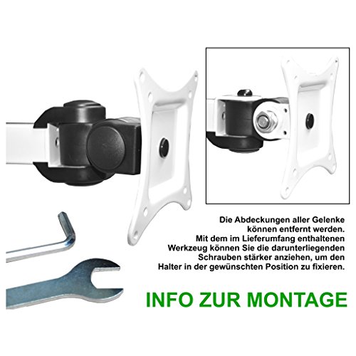 Monitor Tischhalterung LCD 352S – 13-27″ (33-68, 6cm), max 10kg, neigbar, schwenkbar 360º, höhenverstellbar – weiß - 4